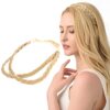 DIGUAN Honey Blonde Braided Headband: Elevate Your Style with Double Three-Strand Synthetic Beauty - Perfect Hairpiece Accessory
