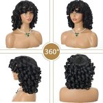 Natural Black 14-Inch Short Curly Wigs: Soft, Bouncy, and Heat-Resistant Synthetic Wig for Unforgettable Daily and Party Looks