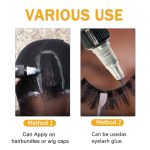 Wig Adhesive 4oz - Fast-Action Black Waterproof Bonding Glue for Hair Extensions