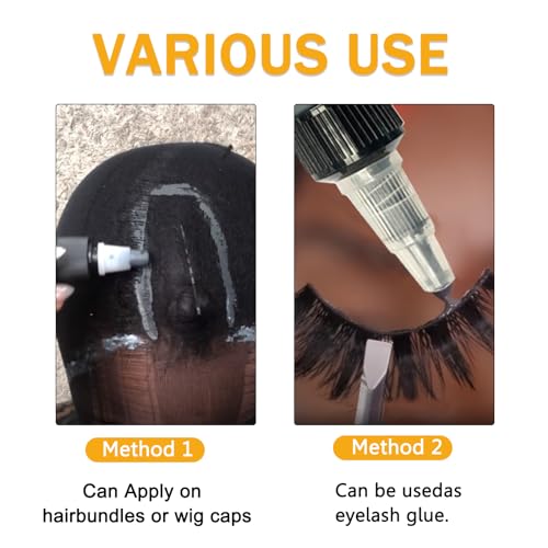 Wig Adhesive 4oz - Fast-Action Black Waterproof Bonding Glue for Hair Extensions