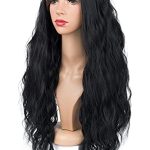 Black Lace Front Wigs for Women 130% Density Long Wavy Synthetic Wig 28 inches