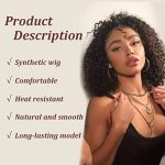Unleash Your Unique Charm with 16-Inch Dark Brown Curly Wig - Glueless, Adjustable, and Comfortable Fashion!