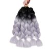 AIDUSA's 24-inch Ombre Gray Jumbo Braiding Hair - 5pcs Synthetic Extensions for Stunning Box Braids and Crochet Styles