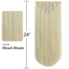 SYXLCYGG Clip Hair Extension - 22 Inches of Affordable Straight Synthetic Blond Hair for Fluffy and Chic Styles