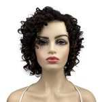 Fluffy Kinky Short Curly Synthetic Wig - Brown Mix Heat-Resistant Hair for Natural Look and Everyday Glam
