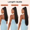 28" Drawstring Ponytail Extensions - Dark Brown Straight Synthetic Hairpiece for Effortless Volume and Length