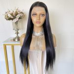Natural Color 13x6 Lace Wigs: Long Straight Synthetic