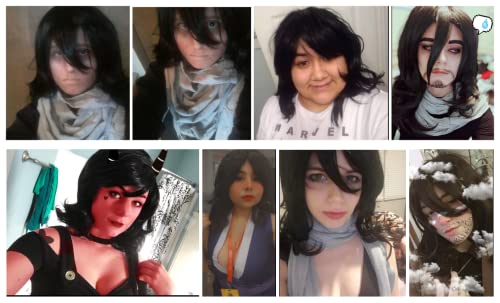 KiyaCOS Shota Aizawa Cosplay Wig - Heat Resistant Black Fluffy Curly Wave for Anime Daiy Wear and Costume Mastery