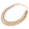 Classic Honey Blonde Synthetic Hair Braided Headband - 2 Strands, Elastic Stretch Hairpiece - Beauty Accessory for Women and Girls