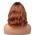 Incohair Dark Orange Short Curly Bob Wig - Vibrant and Heat-Resistant Synthetic Hair for Effortless Cosplay and Party Glam