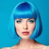 Vibrant Short Bob Neon Wig with Flat Bangs - Perfect for Cosplay, Parties, and Daily Adventures