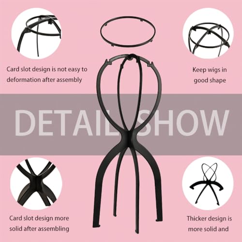 Wig Care with the Premium Portable Collapsible Wig Stand Holder - Your Stylish Travel Companion for Multiple Wigs