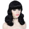 Vintage Rockabilly Short Black Wig - Authentic 1940s Style with Bettie Page Bangs for Cosplay & Daily Retro Glam