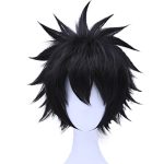 ANOGOL's Short Black Cosplay Wig: Elevate Your Style with Natural Feel and Versatile Styling for Halloween Costume Cosplay