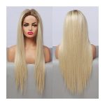AOKLEY Wigs - Transform Your Look with Long Straight Lace Front Wig in Blonde, Your Confidence Booster