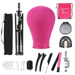 Neverland Beauty & Health Wig Stand Tripod Set - 23 Inch Red Wig Head with Canvas for Wig Making and Display