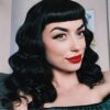 Vintage Rockabilly Short Black Wig - Authentic 1940s