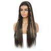 SHINYSHOW's 26 Inch Brown Highlight Blonde Wig: Embrace Natural Beauty and Versatility in Long Straight Synthetic Hair