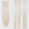 SWACC Women 22 Inches Straight Full Head Clip-in Hair Extensions - 7 Pieces in Platinum Blonde for Instant Transformation