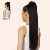 28" Drawstring Ponytail Extensions - Dark Brown Straight Synthetic Hairpiece for Effortless Volume and Length