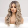 Long Ombre Ash Blonde Lace Front Wig – Natural Wavy Beauty with Middle Parting for All Occasions! 🌟👩‍🦳