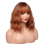 Incohair Dark Orange Short Curly Bob Wig - Vibrant and Heat-Resistant Synthetic Hair for Effortless Cosplay and Party Glam