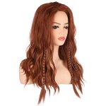 Long Wavy Brown Wig - Natural Heat Resistant Synthetic Ginger Wig for Women, Perfect for Cosplay, Costume, and Halloween Parties