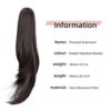 Transform Your Daily Look with 20" Brunette Synthetic Claw Clip Ponytail Extension - Easy and Fluffy Daily Hairstyling for Women