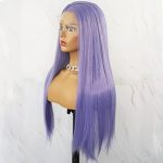 Purple Hair Lace Front Wig Long Straight 13x3 Synthetic Wigs with Free Part Heat Resistant Replacement with Natural Hairline For Black Women