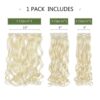 Curly Wave Clip-In Hair Extensions - 5-Piece Set for Cheap Full Head Volume, 18" Synthetic Length - Natural Blonde Transformation