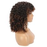 14 Inch Shoulder-Length Kinky Curly Wig with Bangs - T2-30 Synthetic Wig for Black Women, Perfect for Every Occasion
