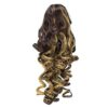 2-Inch Short Screw Curls Claw Clip Ponytail Extensions - Dark Brown Strawberry Blonde Highlights