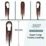 Fecihor Criss Cross Knotless Box Braided Wigs - 36" Cornrow Lace Front for Quick and Natural Million Braids Hairstyles