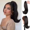 Cisyia 16-Inch Claw Clip Ponytail Extension - Natural Straight Synthetic Hairpiece for Effortless Elegance