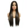 SHINYSHOW's 26 Inch Brown Highlight Blonde Wig: Embrace Natural Beauty and Versatility in Long Straight Synthetic Hair