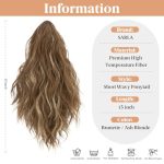 Instant Volume Makeover: Short Ponytail Extension Claw Clip - 13 Inch Fluffy Synthetic Curly Wavy Hairpiece for Effortless Style
