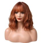 Incohair Dark Orange Short Curly Bob Wig - Vibrant and Heat-Resistant Synthetic Hair for Effortless Cosplay and Party Glam