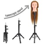 Wig Styling with Metal Adjustable Wig Stand Tripod - Perfect for Training Heads and Cosmetology