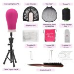 23 Inch Canvas Wig Mannequin Head – Complete Wig Making Set with Tripod Stand and Essential Accessories