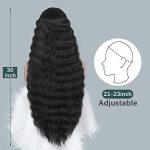 INSTASTYLE's 30 Inch Synthetic Curly Wig - Long, Black, and Natural Loose Deep Wave Curls for Effortless Elegance