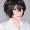 SUNXXCOS Curly High-Temperature Fiber Wig - Channel Dazai Osamu's Dark Brown Style