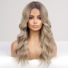 Long Ombre Ash Blonde Lace Front Wig – Natural Wavy Beauty with Middle Parting for All Occasions! 🌟👩‍🦳