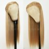 Maycaur's Long Straight Blonde Lace Front Wig – 24 Inch Glueless Hair with Pre Plucked Hairline, Perfect for Fashion Women