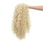20-Inch Platinum Blonde Big Bouffant Curly Wig Set with Wig Cap - Synthetic Heat Resistant Fiber for Effortless Daily Glam