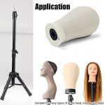 Wig Styling with Metal Adjustable Wig Stand Tripod - Perfect for Training Heads and Cosmetology