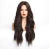 HAIRCUBE Long Dark Brown Wavy Wig - Natural Beauty Enhanced with Lace Front Technology for Comfortable and Stylish Daily Wear