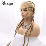Ultimate Afro Braided Look with Extra Long Mixed Blonde Braided Lace Front Wig