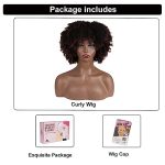 Unleash Your Unique Charm with 16-Inch Dark Brown Curly Wig - Glueless, Adjustable, and Comfortable Fashion!