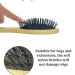 Silky Strands: Elevate Your Style with the Detangling Magic of the Wig Brush's Professional Wood Handle