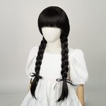 Black Braided Costume Wig for Girls – Perfect Halloween Party Wig with Adjustable Sizes!